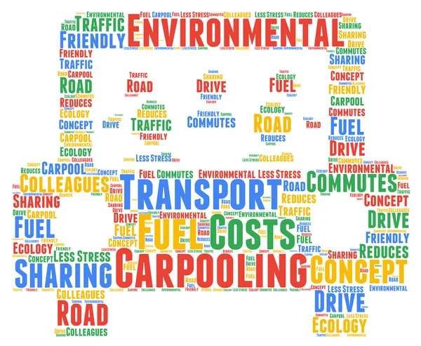Carpooling słowo cloud koncepcja — Zdjęcie stockowe