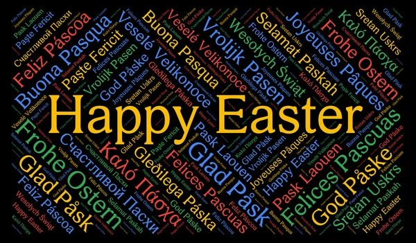 Happy Easter in different languages word cloud