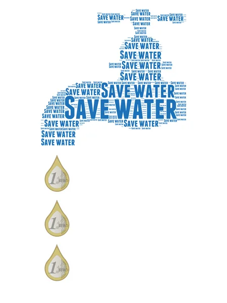 Salvar conceito nuvem palavra água — Fotografia de Stock