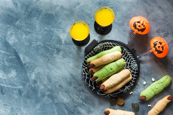 Bebida Abóbora Com Biscoitos Dedo — Fotografia de Stock