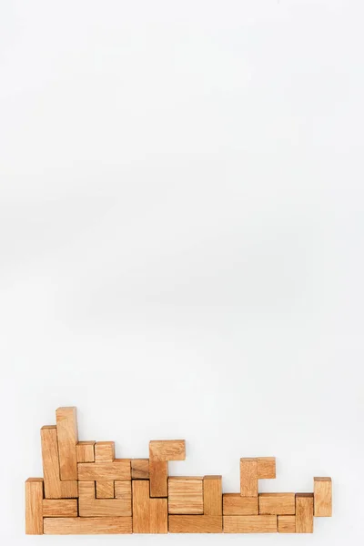 Hölzerne Puzzleteile Als Hintergrund — Stockfoto