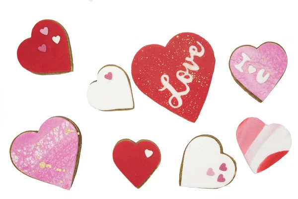 Galletas Con Forma Corazón Para Bodas San Valentín — Foto de Stock