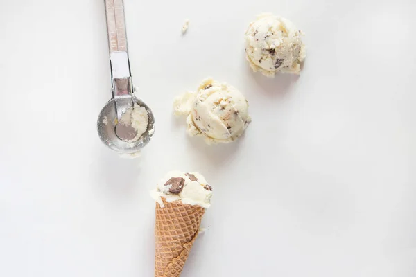 Ice Cream Vanilla Chocolate — Stock Photo, Image