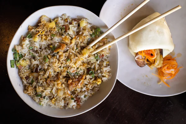 Bacon fried rice — Stock Photo, Image