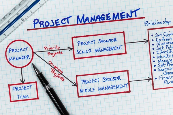 Diagram řízení projektu — Stock fotografie