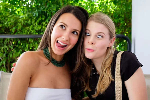 Funny girl faces — Stock Photo, Image