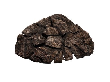 Beyaz zemin üzerinde izole kaya 3D resimleme.