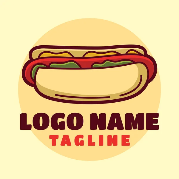 Modèle Logo Hot Dog Adapté Pour Restaurant Logo Café — Image vectorielle