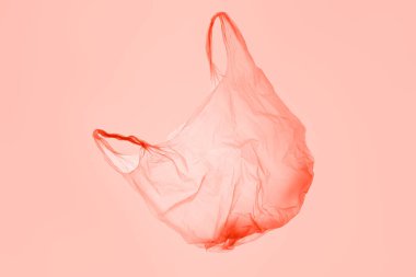 Pembe tonlu şeffaf pembe plastik torba.