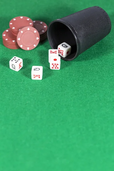 扑克骰子 — 图库照片