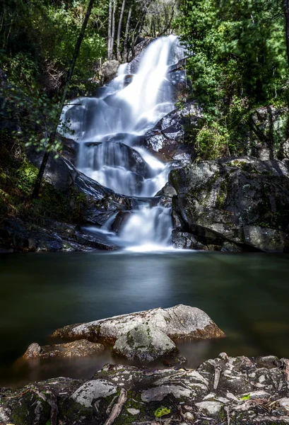 Cachoeira e rocha — Fotografia de Stock