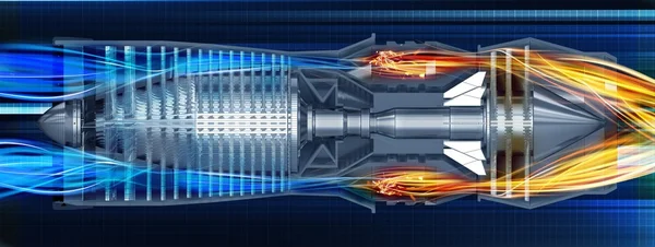 Jet Turbine Profile Illustration — Stock Photo, Image