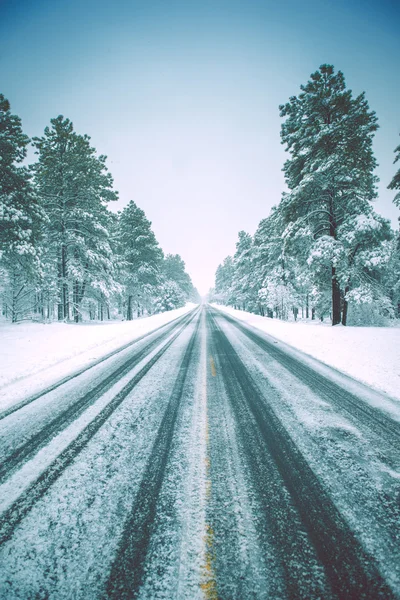 Estrada de inverno gelada — Fotografia de Stock