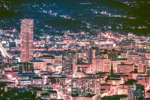 Portland à noite skyline — Fotografia de Stock