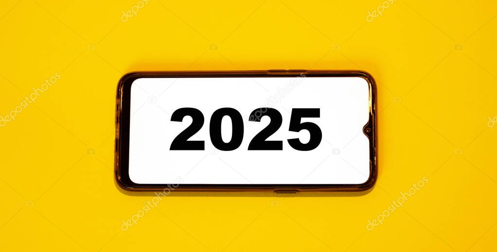 2025 on a smartphone with a refreshing orange background.