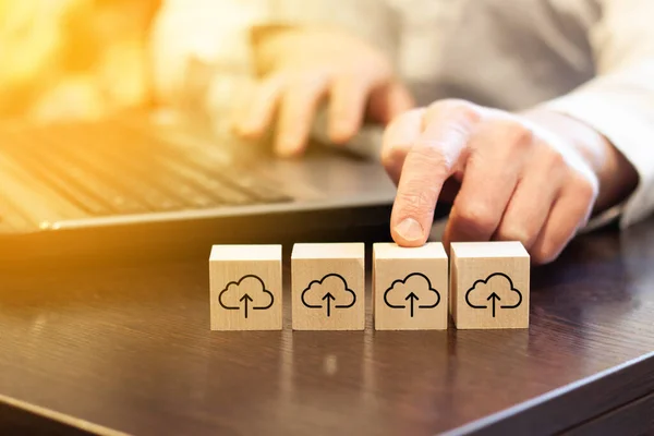 Choice Businessman Store Data Internet Cloud Secure Data Storage Concept — 스톡 사진
