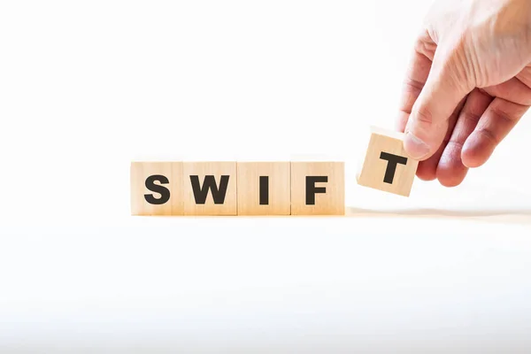 Finanční Slovo Swift Koncepce Finančního Systému Mezinárodních Vypořádání — Stock fotografie