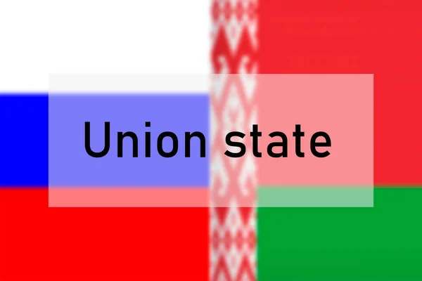 Κράτος Της Ένωσης Κείμενο Πλαίσιο Σχετικά Φόντο Της Θολής Σημαίας — Φωτογραφία Αρχείου