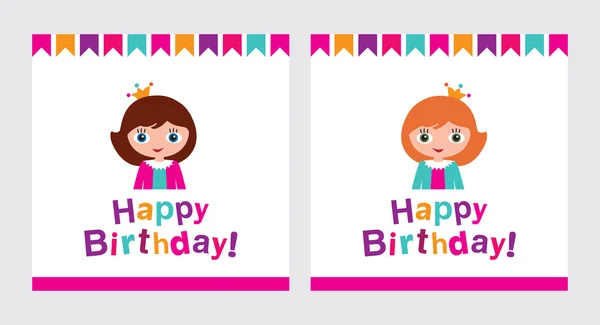 Feliz Cumpleaños. Conjunto de tarjetas de felicitación — Vector de stock