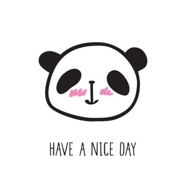 Sevimli bir panda ile küçük kart. 