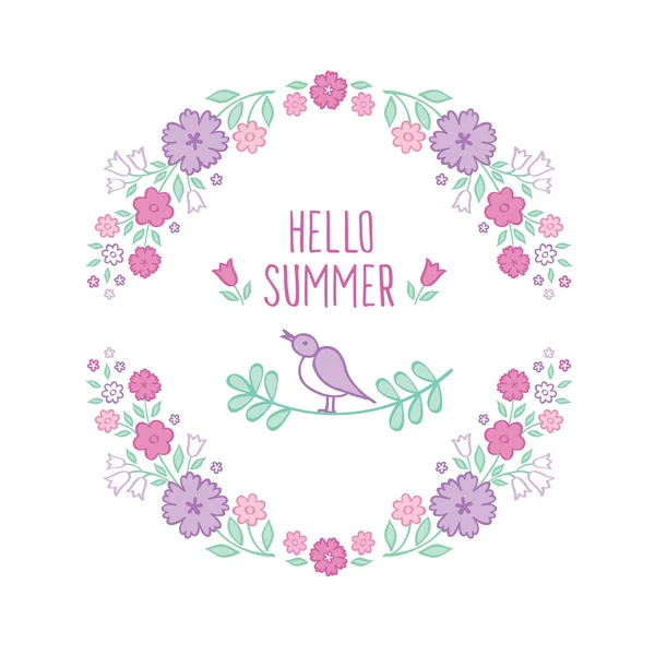 Hello summer. Set decorative elements. — Stock Vector