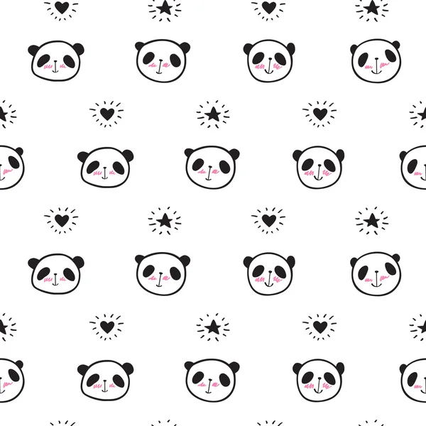 Patrón sin costuras con pandas lindos — Archivo Imágenes Vectoriales