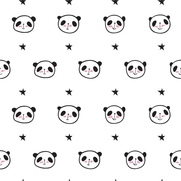 Patrón sin costuras con pandas lindos — Vector de stock