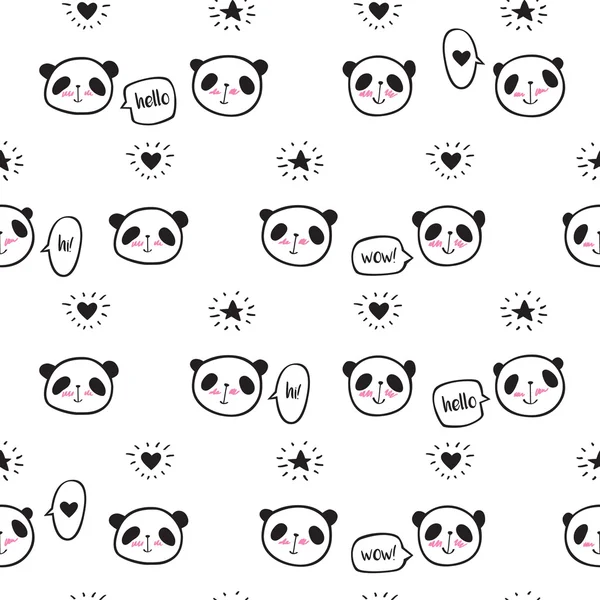 Naadloze patroon met schattige Panda 's — Stockvector