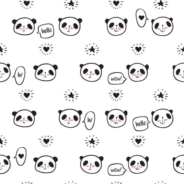 Patrón sin costuras con pandas lindos — Vector de stock