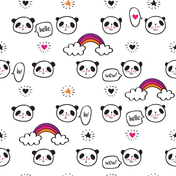 可爱的熊猫一套 — 图库矢量图片