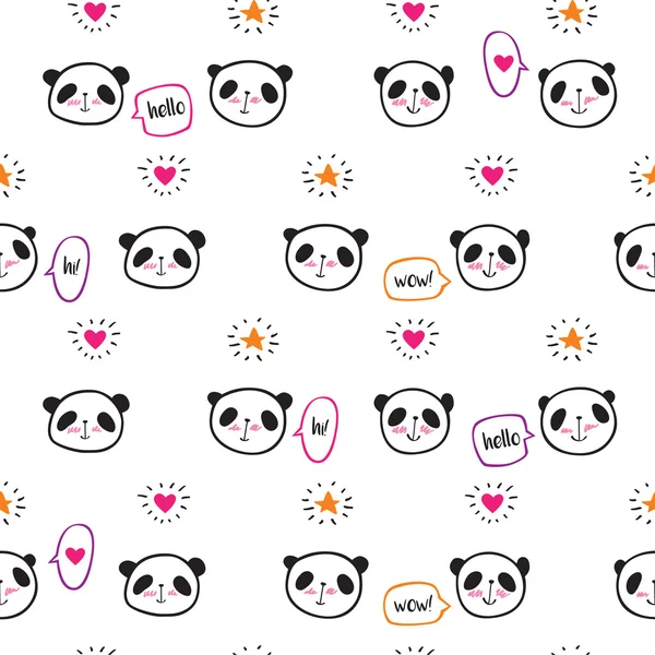 可爱的熊猫一套 — 图库矢量图片