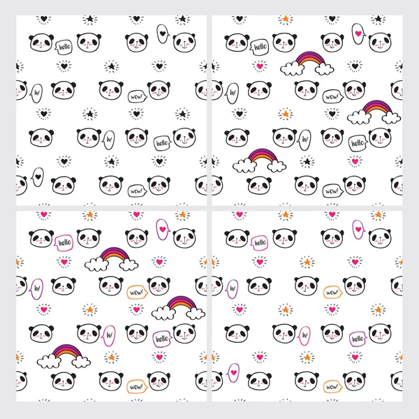 Verzameling van cute Panda 's — Stockvector