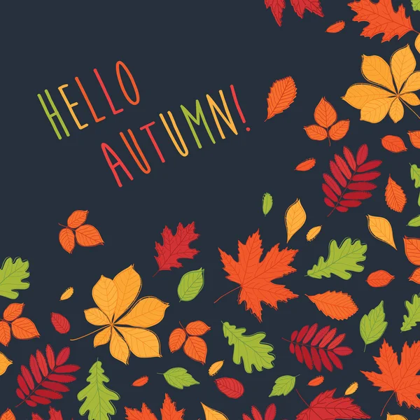 Bonjour texte d'automne — Image vectorielle