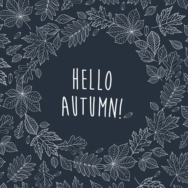 Hola texto de otoño — Vector de stock