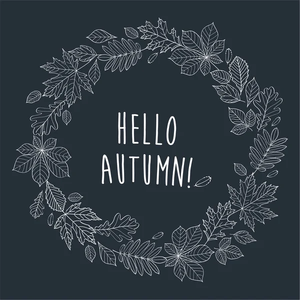 Bonjour texte d'automne — Image vectorielle