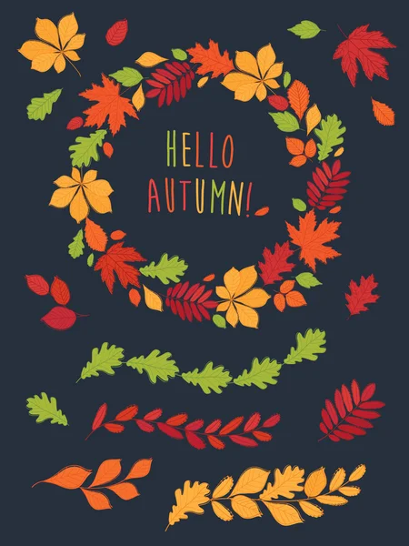 Bonjour texte d'automne — Image vectorielle