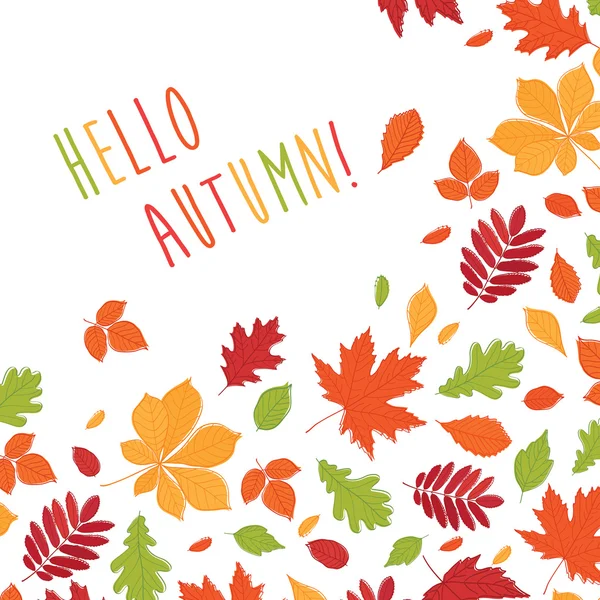 Bonjour texte d'automne — Image vectorielle