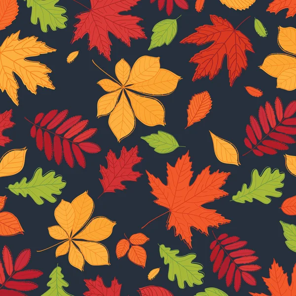 Seamless pattern. Fall of the leaves — Stock Vector