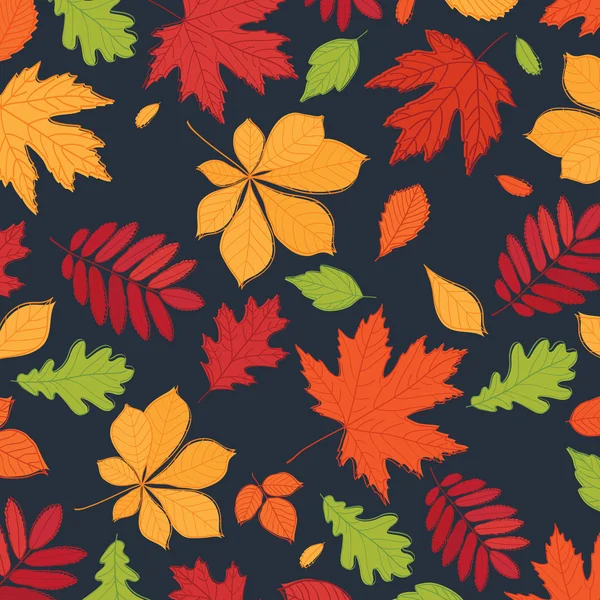 Modèle sans couture. Chute des feuilles — Image vectorielle