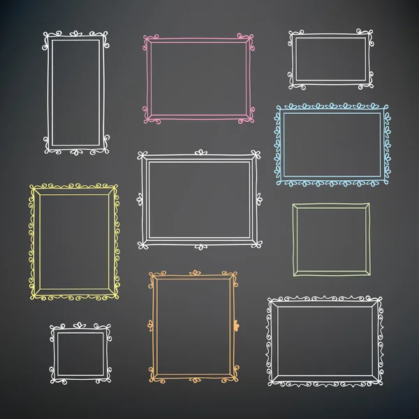 Decorative vintage photo frames. — Stock Vector