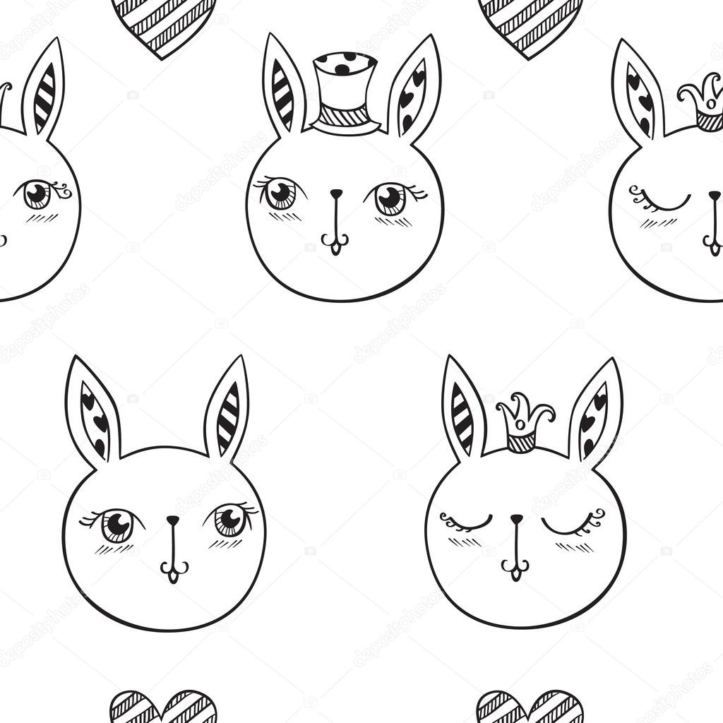  cute rabbits, stars 