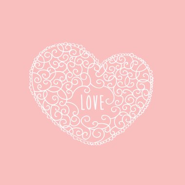 Sevgililer Günü, düğün, Anneler Günü, doğum günü için klasik kalpli tebrik kartı. Vektör.