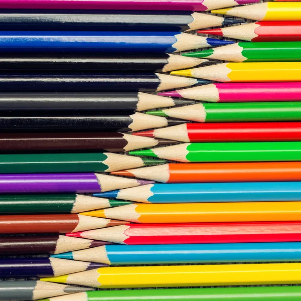 Sharpened colored pencils top view — Stock Photo, Image