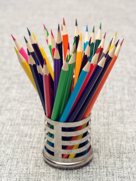 Colored pencils are in a stand — Stock Photo, Image