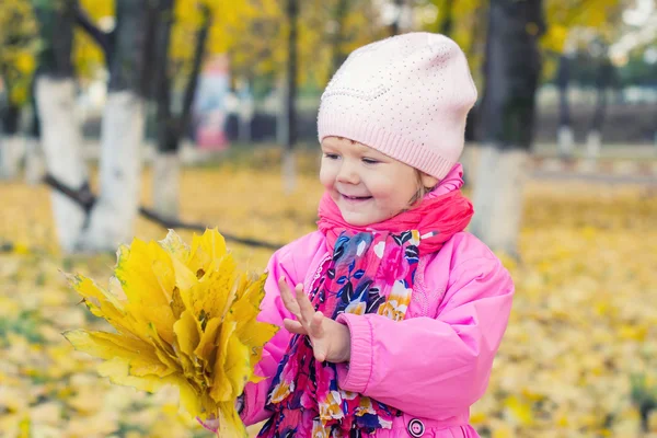 Child autumn leaves — Stock Photo, Image