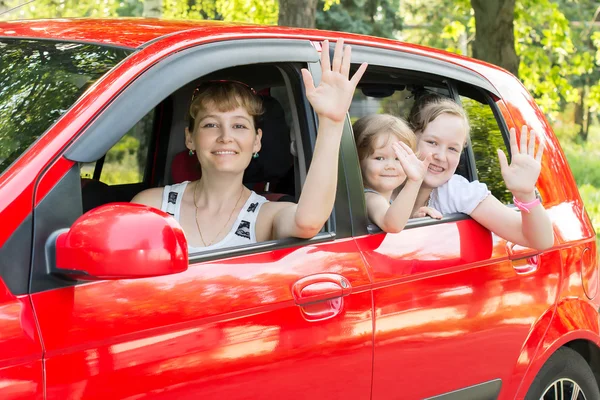 Un coche niñas Imagen de stock