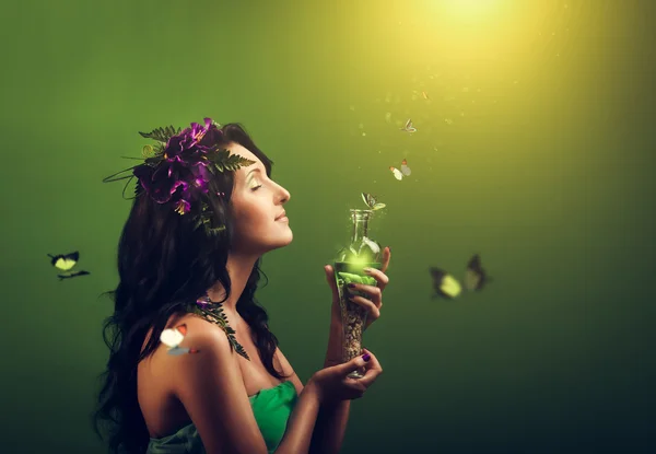 Fairy with butterflys — Stock Photo, Image