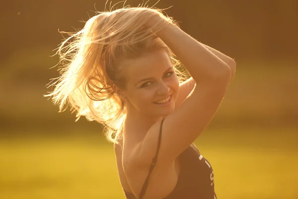 Girl Sunset — Stock Photo, Image