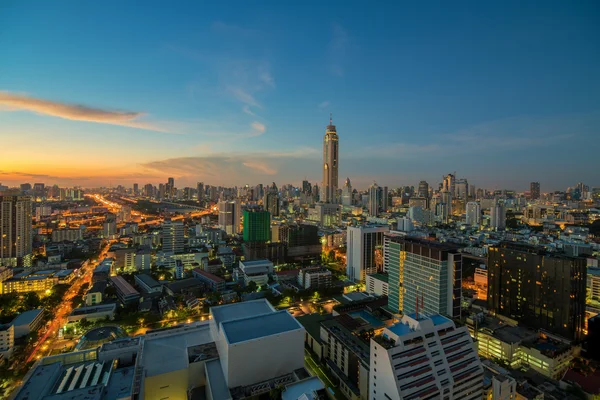 Bangkok city night view with nice sky — Stock Photo, Image