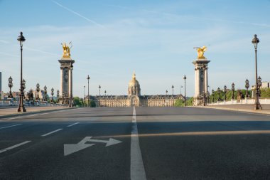 Pont Alexandre III ve Les Invalides Paris, Fransa